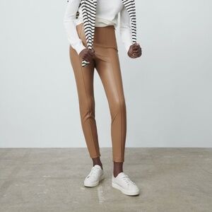 NWT, ZARA, FAUX LEATHER LEGGINGS, L